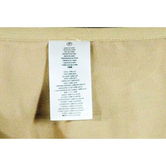 Khaki Silk Tiered Ruffle A Line Mini Skirt Size 2 - Picture 3 of 5